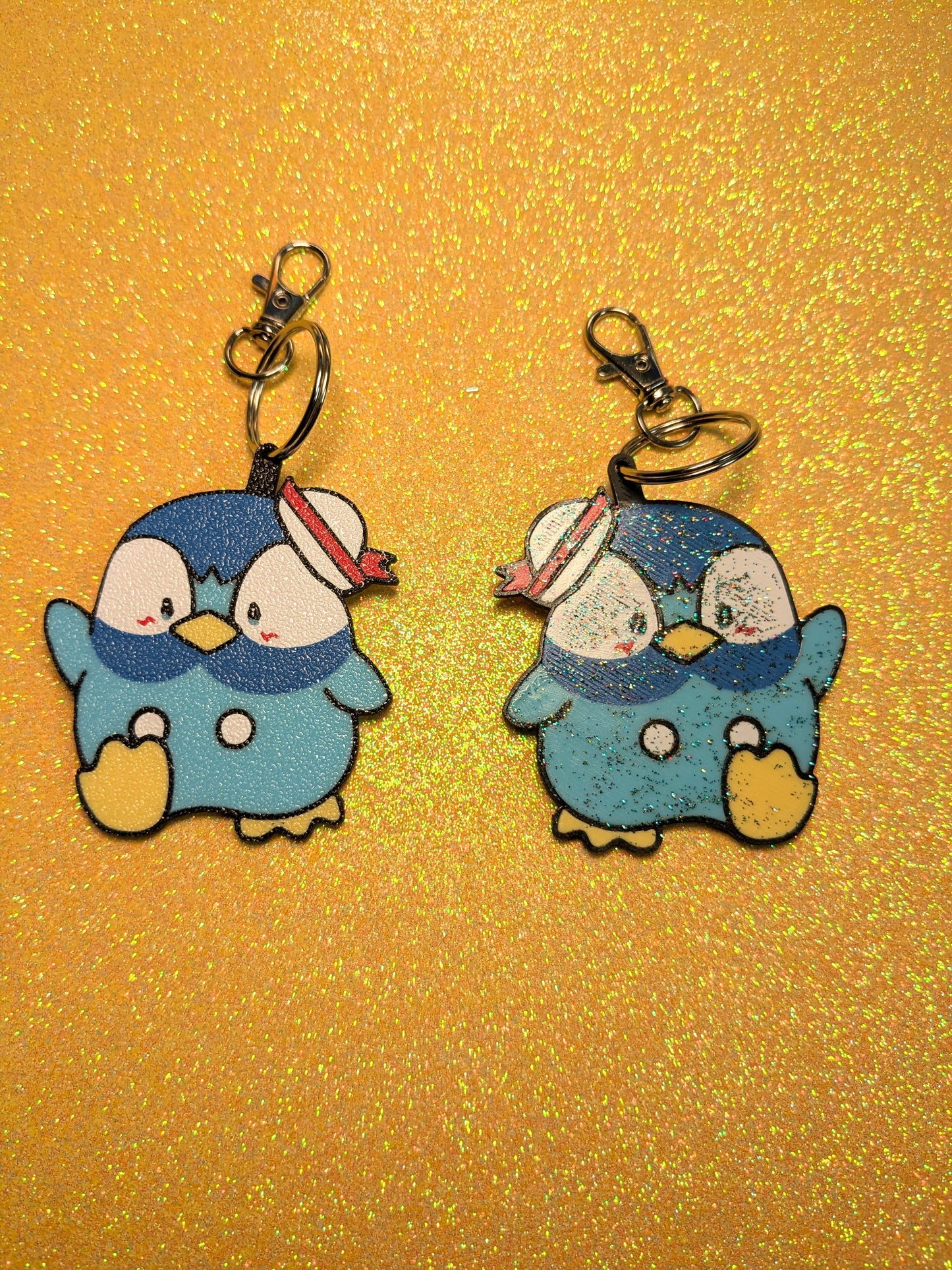 Penguin x Hat Penguin - Glitter Keychain