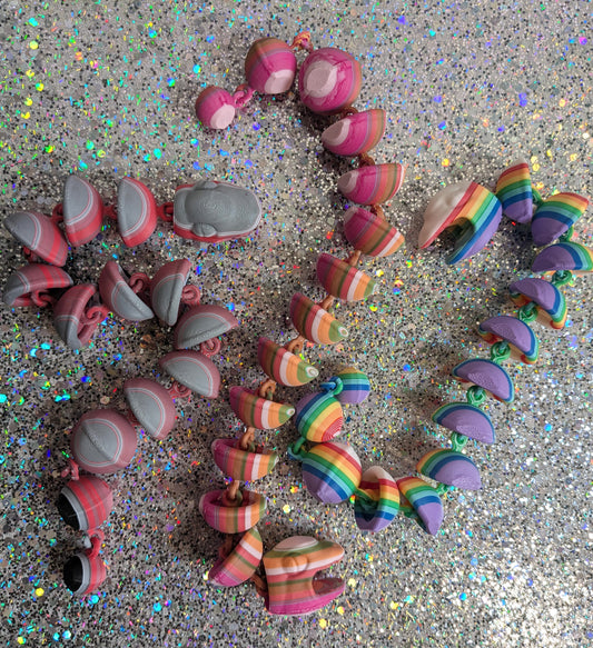 Multicolored Articulated Snake Fidget Toy