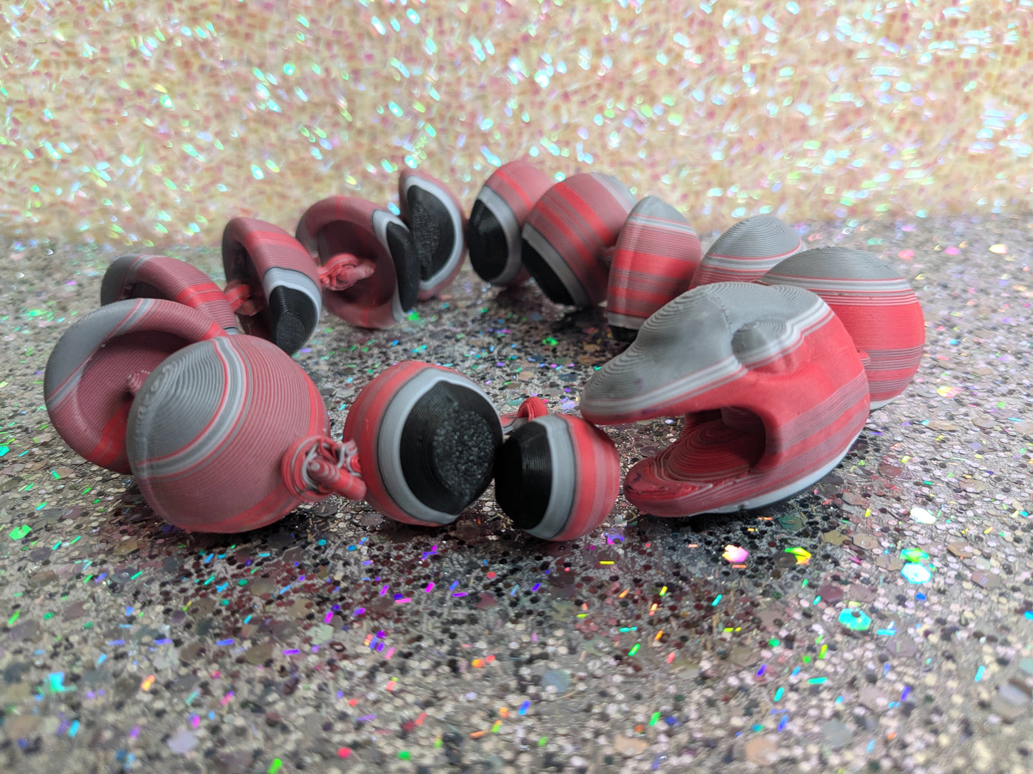 Multicolored Articulated Snake Fidget Toy