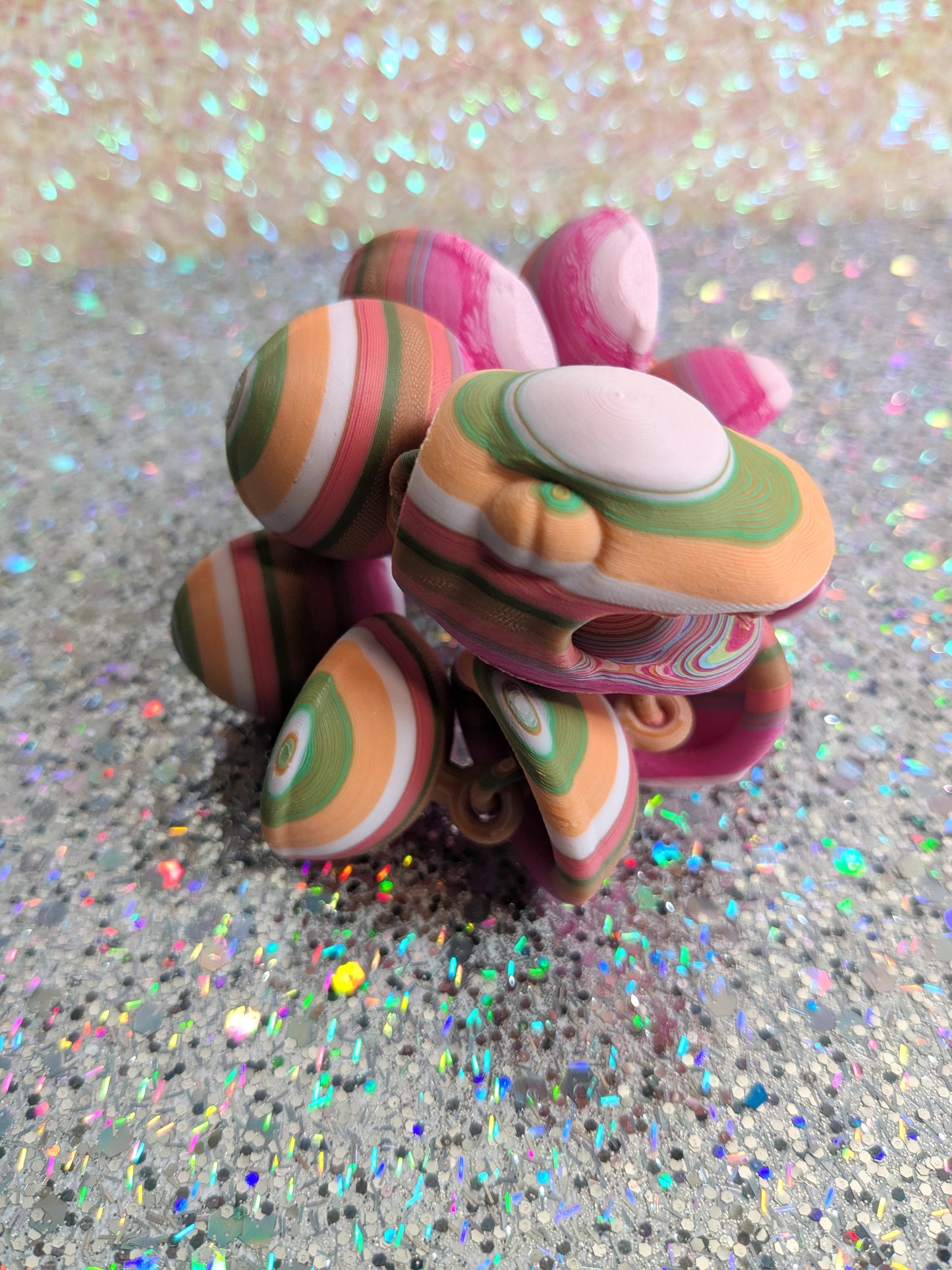 Multicolored Articulated Snake Fidget Toy