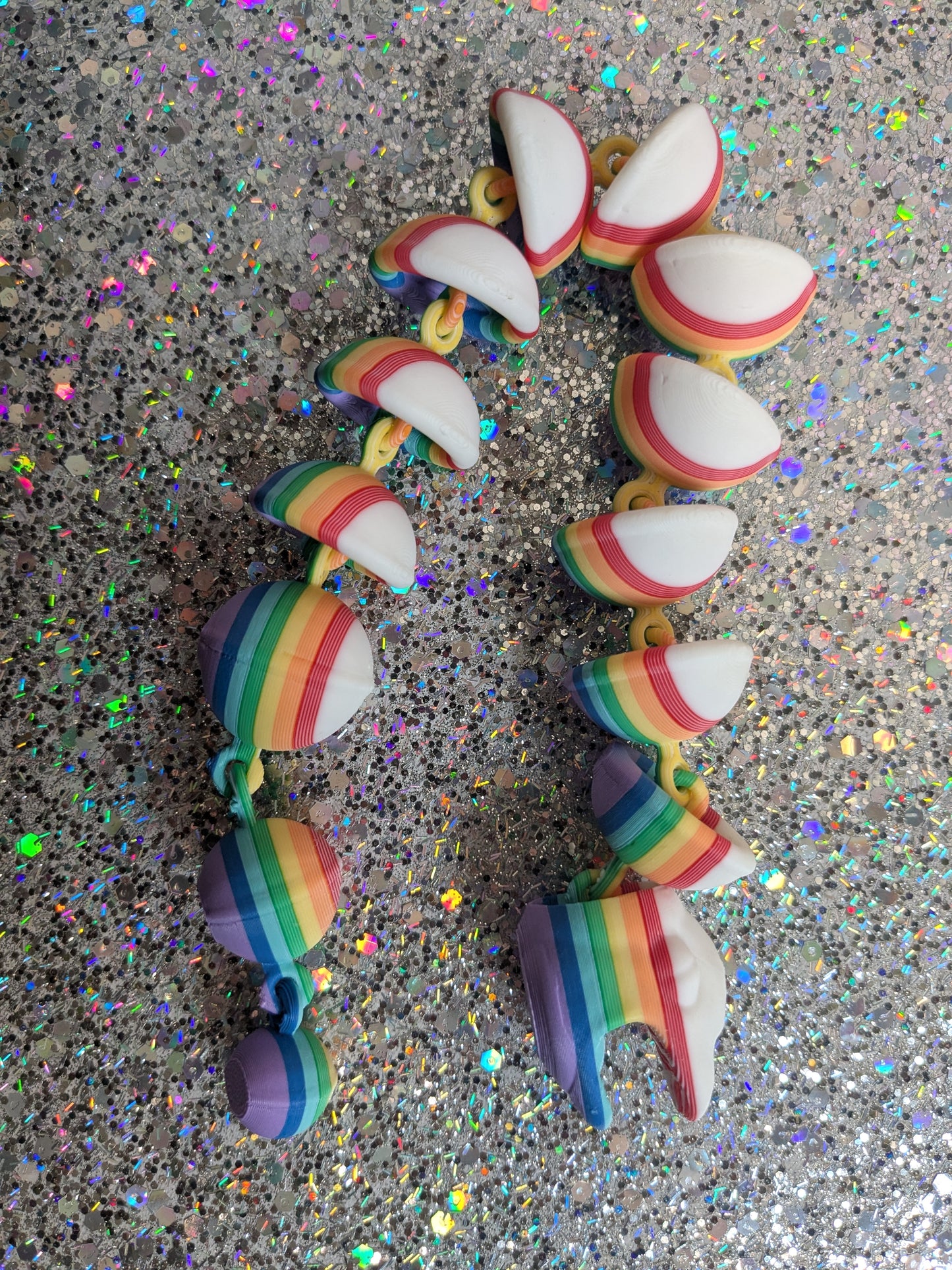 Multicolored Articulated Snake Fidget Toy