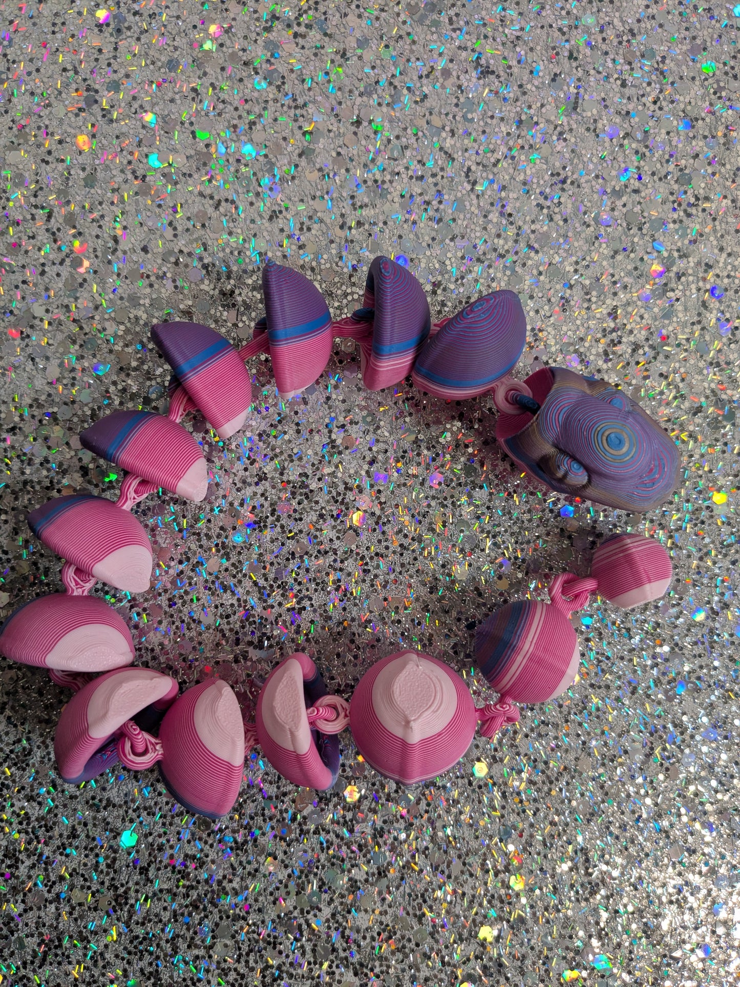 Multicolored Articulated Snake Fidget Toy