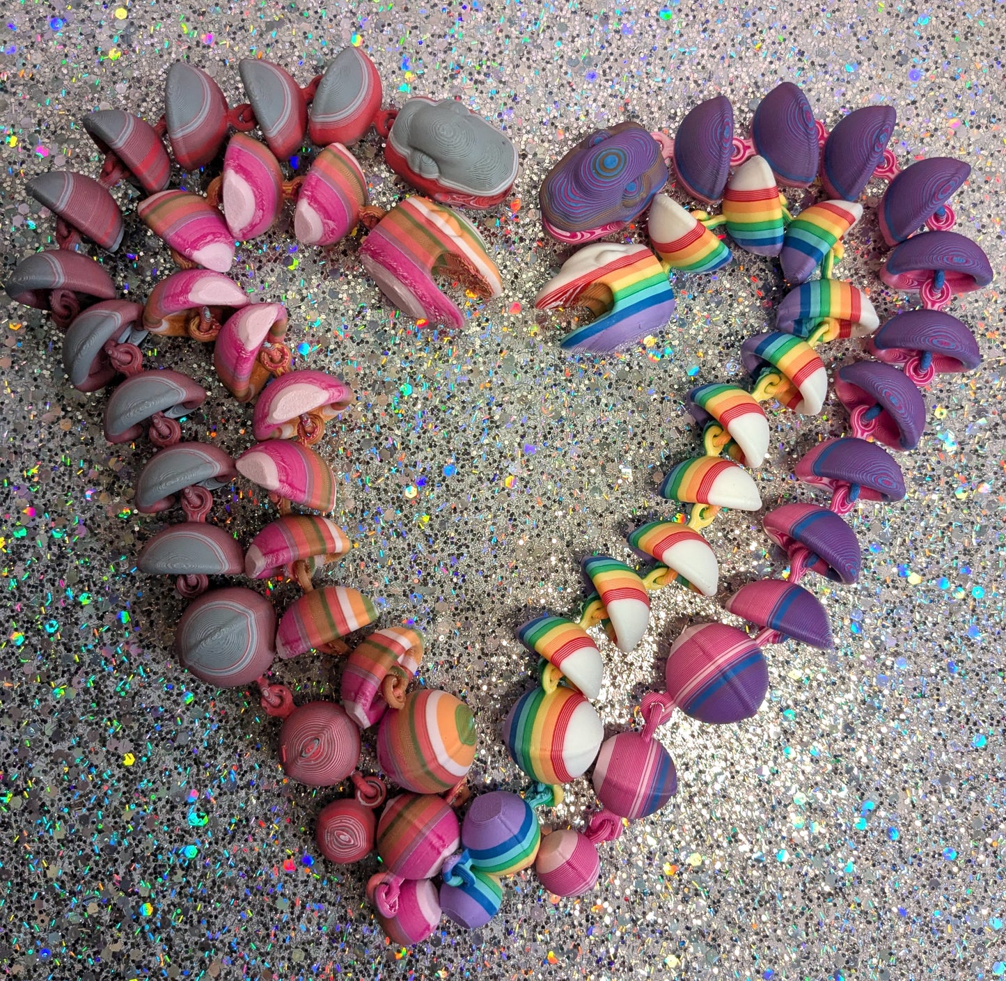 Multicolored Articulated Snake Fidget Toy