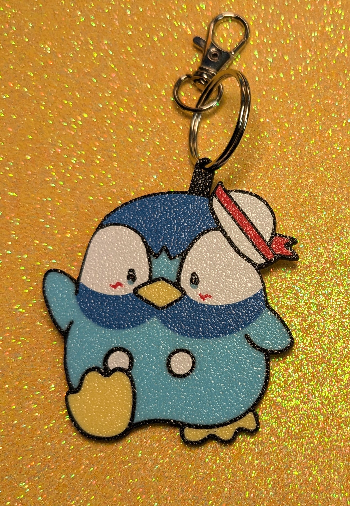 Penguin x Hat Penguin - Glitter Keychain