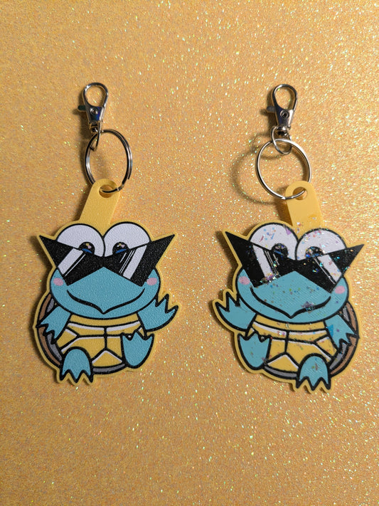 Cool Turtle x Frog - Glitter Keychain
