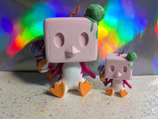 Bigger Penguin Cube with Ice Cream Figure