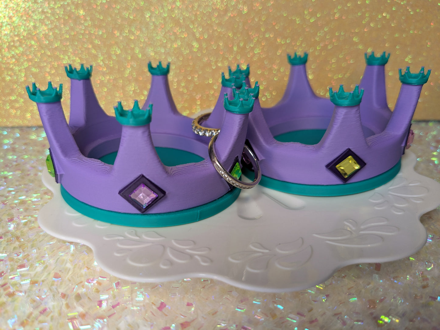 Bejeweled Crown Ring Holder