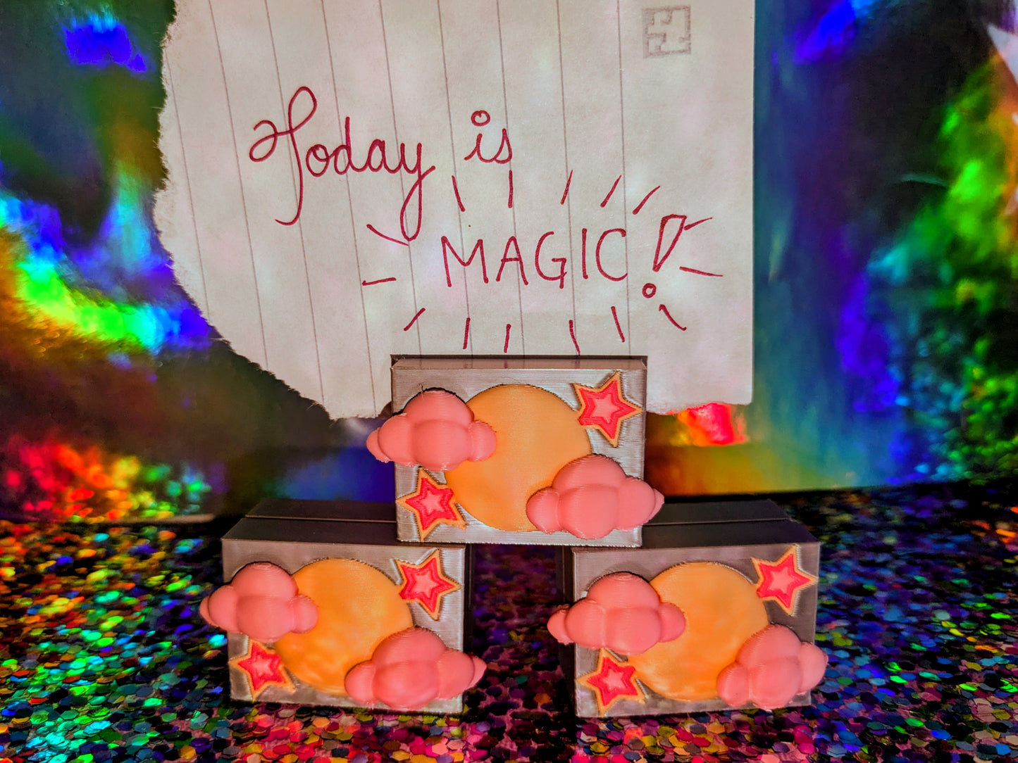 Affirmation Holder - Pink Clouds