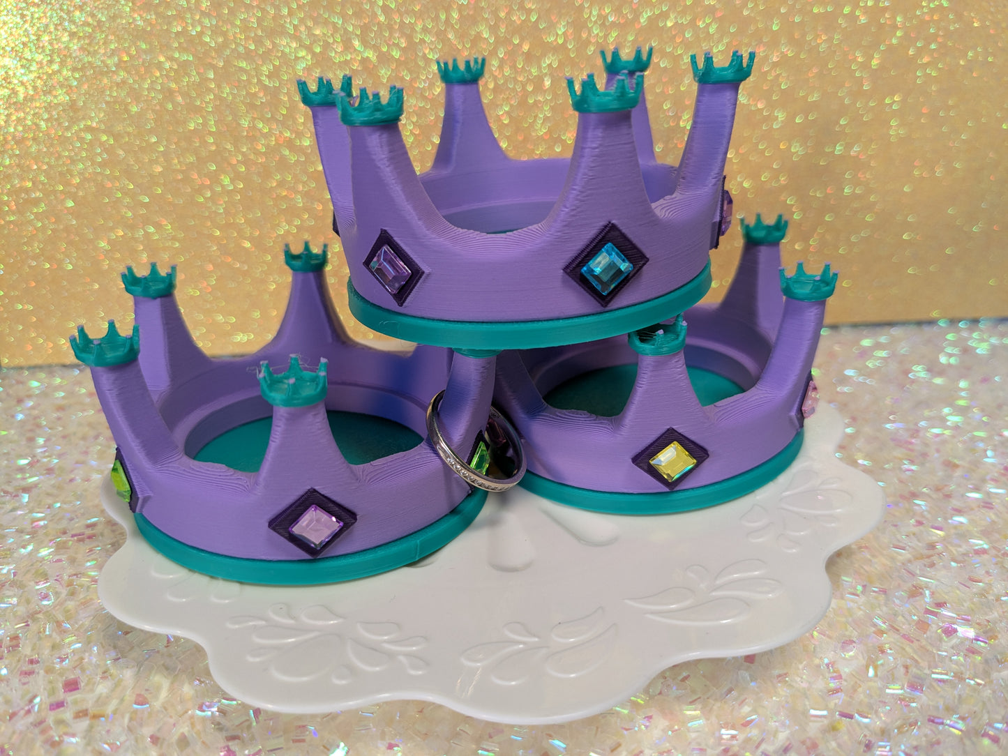 Bejeweled Crown Ring Holder