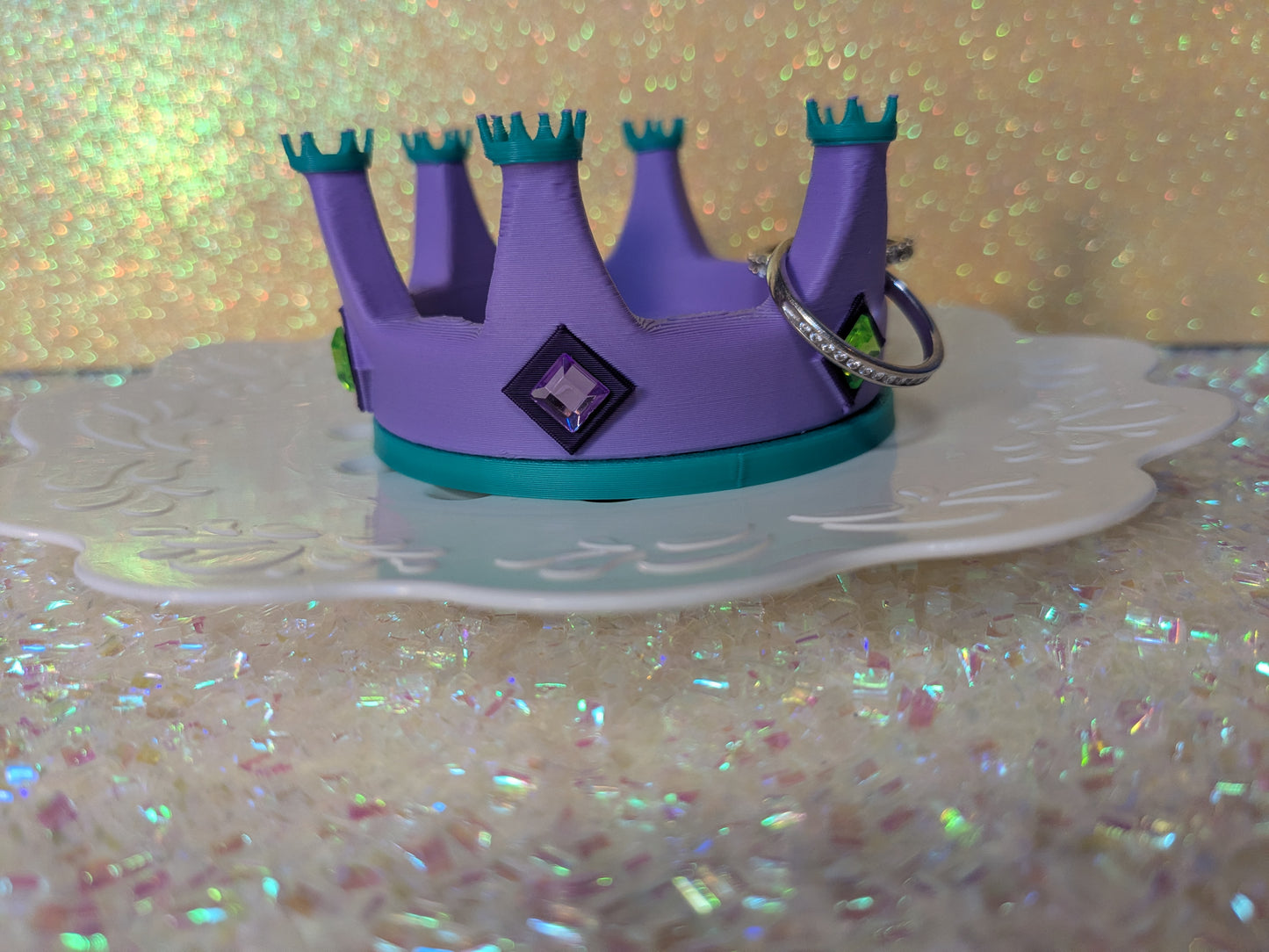 Bejeweled Crown Ring Holder