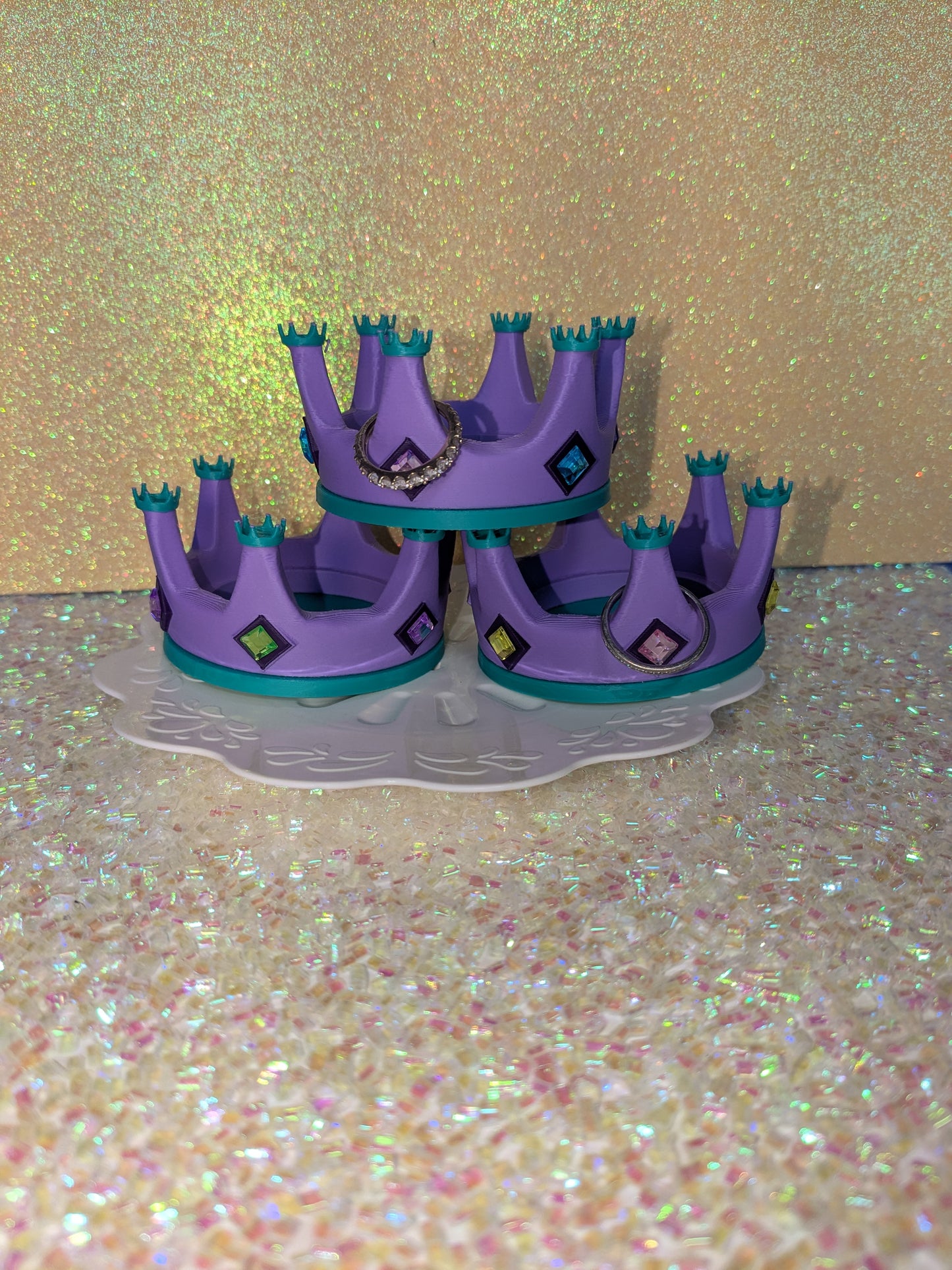 Bejeweled Crown Ring Holder
